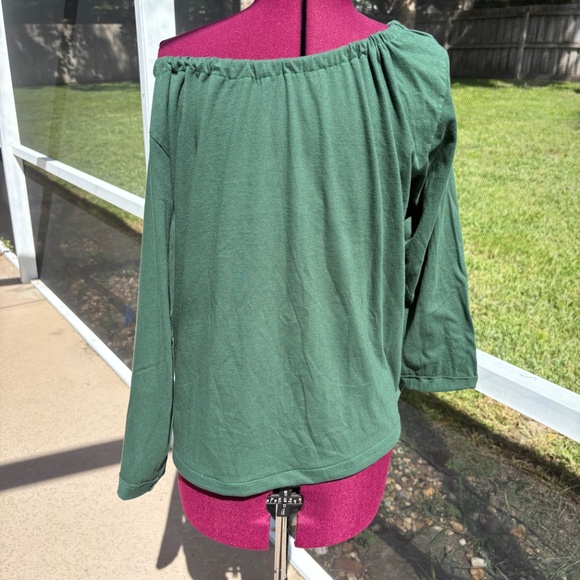 Green Bay Packers Off Shoulder One Shoulder Long Sleeve with Tie Shirt Top XL - Picture 3 of 4
